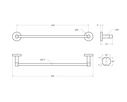 Полотенцедержатель Cezares Relax RELAX-TH-50-BORO Брашированное золото