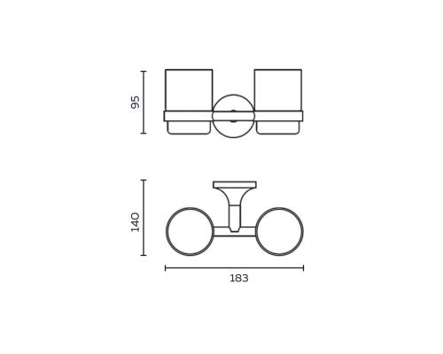 Стакан двойной подвесной ALTROBAGNO Корпозо (Corposo) 081702 Gl