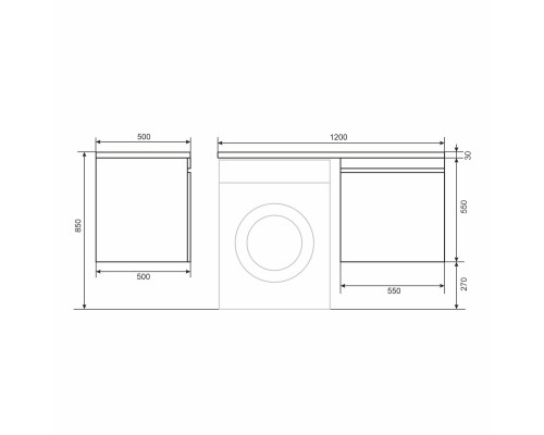 Тумба под стиральную машину подвесная Uperwood Magenta 55х50х55 см, белая, выдвижной ящик