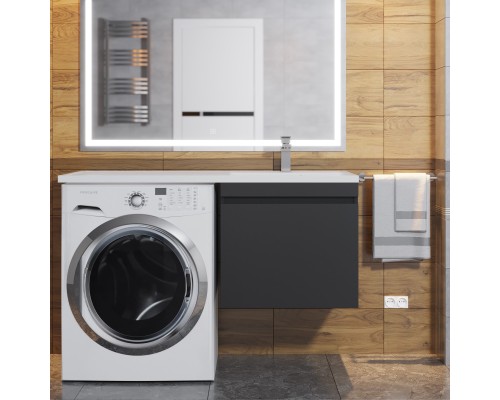 Тумба под стиральную машину подвесная Uperwood Magenta 45х50х55 см, черная