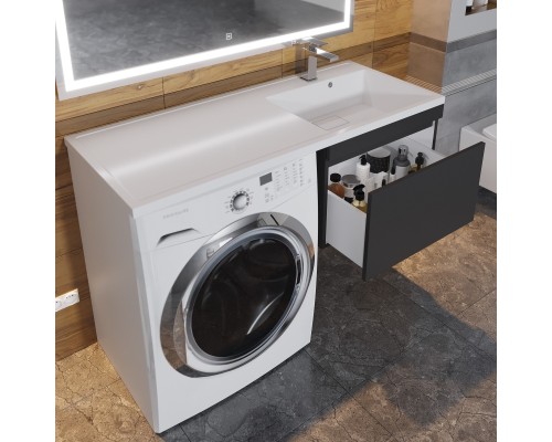 Тумба под стиральную машину подвесная Uperwood Magenta 45х50х55 см, черная