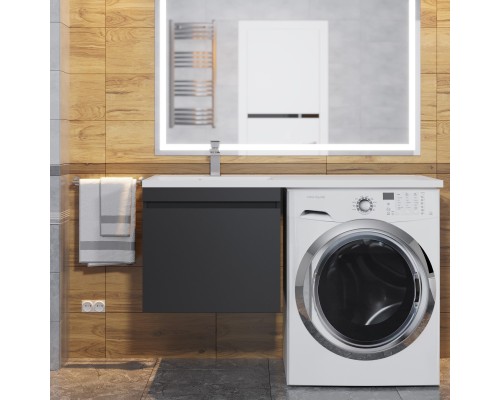 Тумба под стиральную машину подвесная Uperwood Magenta 45х50х55 см, черная
