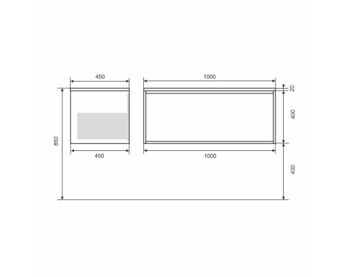 Тумба с раковиной 100 см, Uperwood Next Premium, белая, 1 ящик