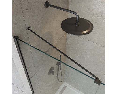 Душевая перегородка Cezares Liberta 120 LIBERTA-L-1-TB-120-C-NERO профиль Черный матовый стекло прозрачное