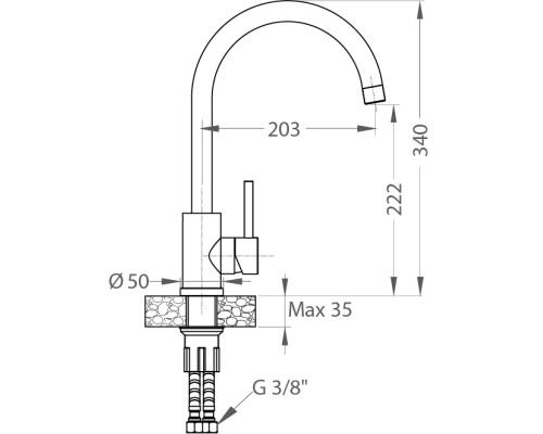 Смеситель для кухни Alveus Genesis Kati G81 Concrete 1129176 Бетон