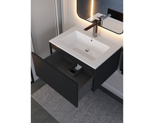 Тумба под раковину 65 см, Uperwood Parma Premium, черная