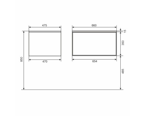 Тумба под раковину 65 см, Uperwood Parma Premium, черная