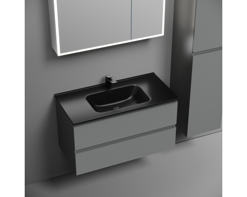 Тумба под раковину подвесная Sancos Folk 89х44х50, с доводчиками, Ergraut soft, FL90ES