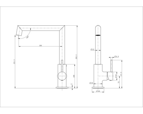 Смеситель для кухни Wonzon&Woghand, Темный графит