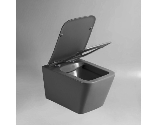 Унитаз подвесной Vincea Q-Line VT1-12MA безободковый антрацит матовый с микролифтом