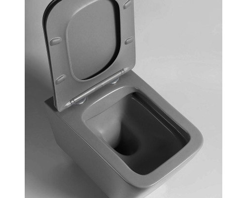Унитаз подвесной Vincea Q-Line VT1-12MA безободковый антрацит матовый с микролифтом