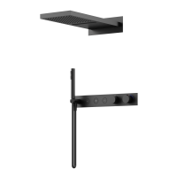 Душевой комплект с термостатом SANCOS Linn черный матовый, SC9023MB