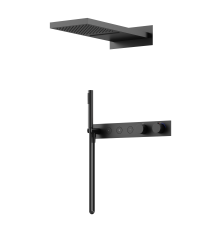 Душевой комплект с термостатом SANCOS Linn черный матовый, SC9023MB