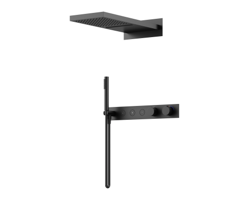 Душевой комплект с термостатом SANCOS Linn черный матовый, SC9023MB
