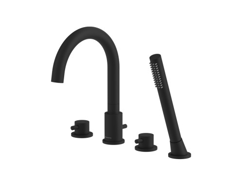 Смеситель для ванны на 4 отверстия WHITECROSS Y Y1232BL черный мат