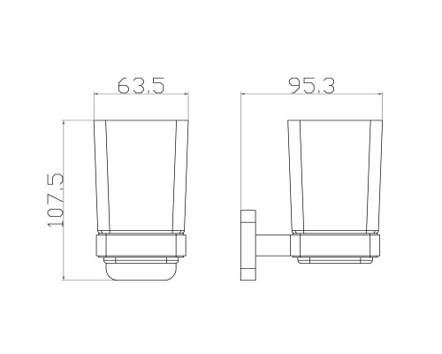 Стакан для зубных щеток с держателем Wonzon&Woghand, Хром