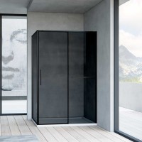 Душевой уголок Vincea Slim Soft VSR-1SS9012CGB 1200x900 черный стекло тонированное