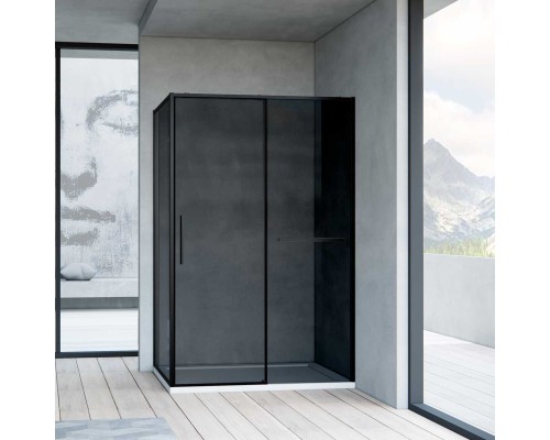 Душевой уголок Vincea Slim Soft VSR-1SS9012CGB 1200x900 черный стекло тонированное