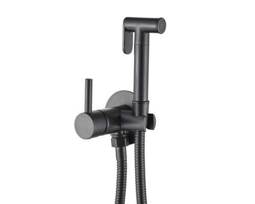Комплект гигиенического душа AQG TAUS со смесителем, черный матовый