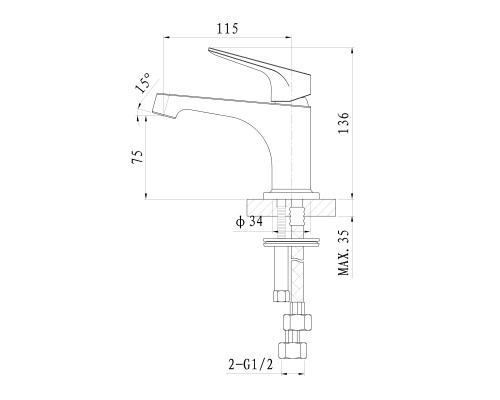 Смеситель для раковины Wonzon&Woghand BALANCE, Хром WW-051121-CR/L