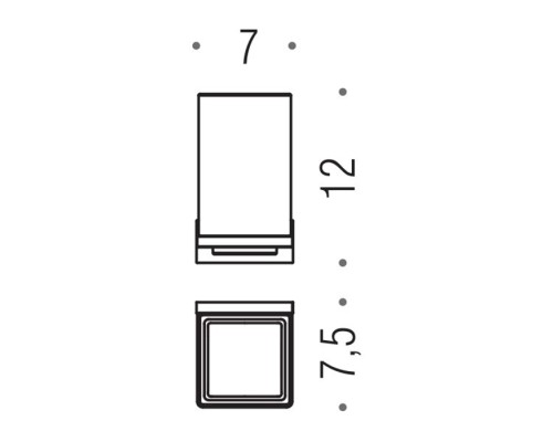Стакан подвесной Colombo Look цвет чёрный матовый/матовое стекло