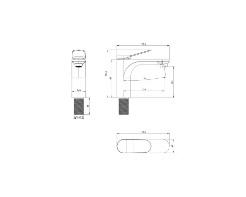 Смеситель для раковины Wonzon&Woghand, Брашированное золото