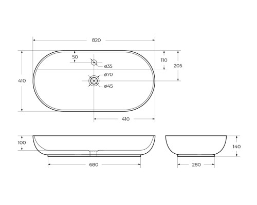 Раковина накладная BelBagno BB1347