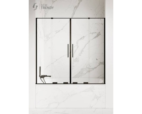 Шторка для ванны NEW TRENDY SMART BLACK 150x150 черный
