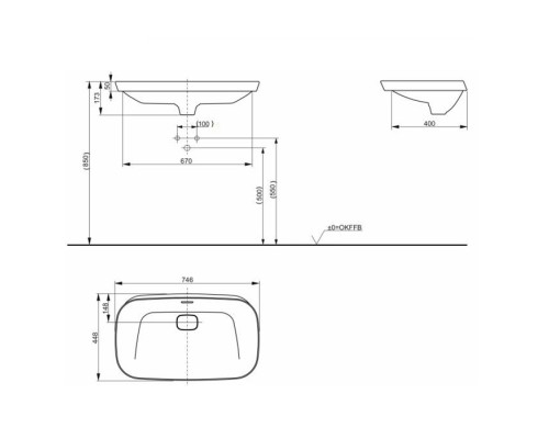 Раковина накладная Toto Neorest 75 LW3717HY белая