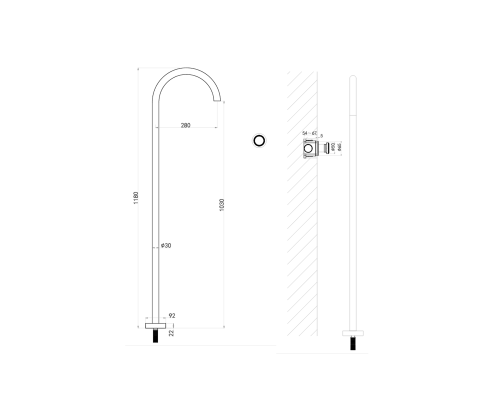 Напольный смеситель для раковины ALTROBAGNO Рикко (Ricco) 010307 Cr