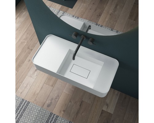 Раковина из искусственного камня Vincea VWB-6S412MW 1200x400x150 подвесная белый матовый