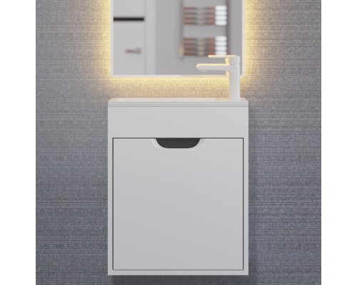 Тумба под раковину подвесная Uperwood Modul 50х21х60 см, белая/графит