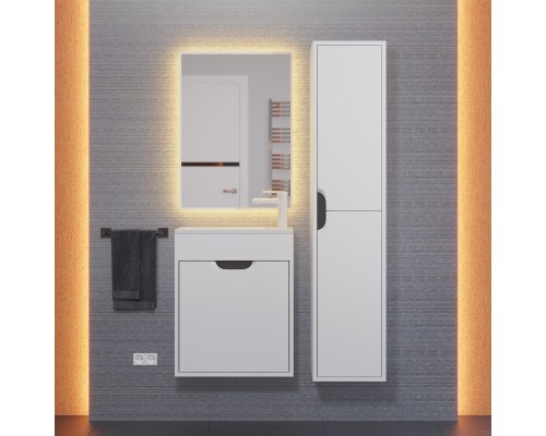 Тумба под раковину подвесная Uperwood Modul 50х21х60 см, белая/графит