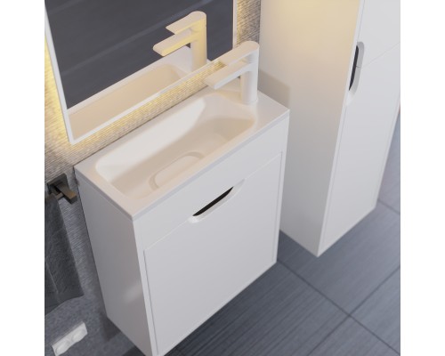 Тумба под раковину подвесная Uperwood Modul 50х21х60 см, белая/графит