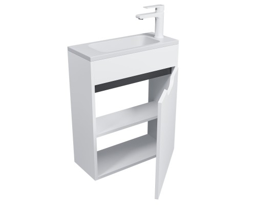 Тумба под раковину подвесная Uperwood Modul 50х21х60 см, белая/графит