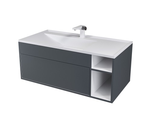 Тумба под раковину подвесная Uperwood Lotus Premium 100х50х42 см, серая