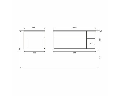 Тумба под раковину подвесная Uperwood Lotus Premium 100х50х42 см, белая
