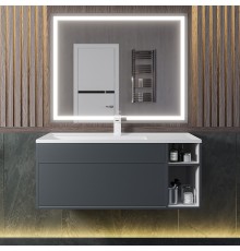Тумба под раковину подвесная Uperwood Lotus Premium 100х50х42 см, серая
