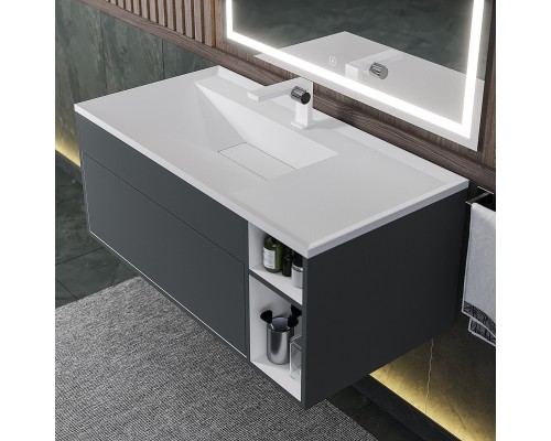 Тумба под раковину подвесная Uperwood Lotus Premium 100х50х42 см, серая