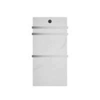 Полотенцесушитель электрический с греющей плитой Белый мрамор Wonzon&Woghand, Брашированный никель