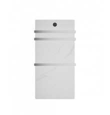 Полотенцесушитель электрический с греющей плитой Белый мрамор Wonzon&Woghand, Брашированный никель