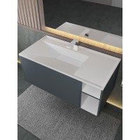 Раковина для ванной Uperwood Lotus Premium 100х50х13 см, белая матовая