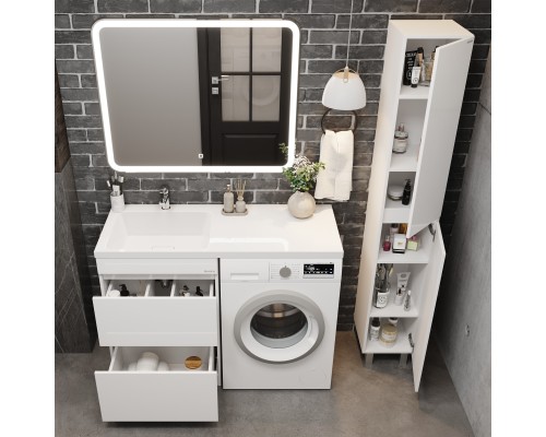 Тумба под раковину Onika Милтон 48 напольная под стиральную машину, белая