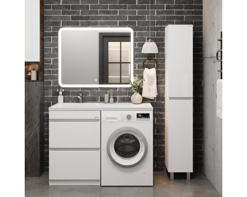 Тумба под раковину Onika Милтон 48 напольная под стиральную машину, белая