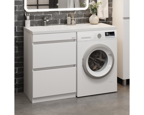Тумба под раковину Onika Милтон 48 напольная под стиральную машину, белая