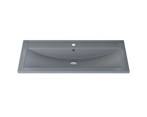 Раковина для ванной кварцевая Uperwood Foster Quartz 100х45,5х17,5, серая матовая, бетон