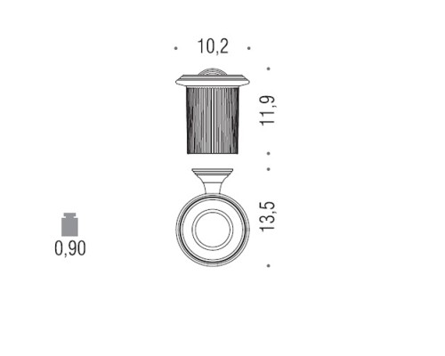 Стакан подвесной Colombo Hermitag цвет PVD золото/матовое стекло