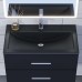 Раковина для ванной кварцевая Uperwood Foster Quartz 80х45,5х17,5, черная матовая, космос