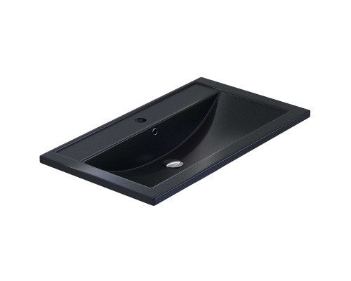 Раковина для ванной кварцевая Uperwood Foster Quartz 80х45,5х17,5, черная матовая, космос