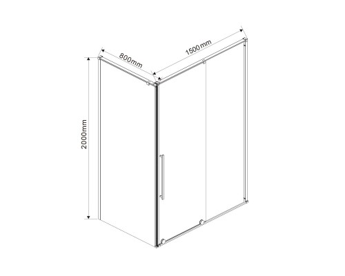 Душевой уголок Vincea Arno 1500x800 хром стекло прозрачное